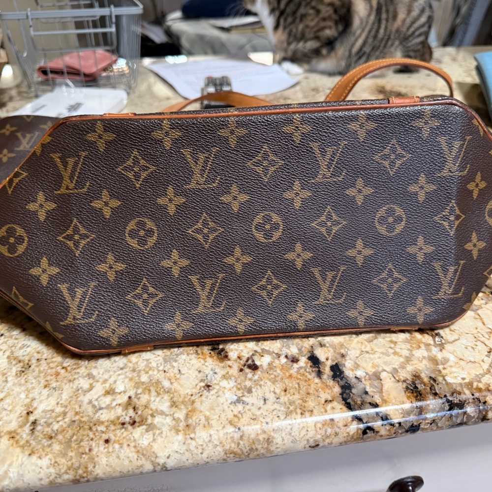 Louis Vuitton Monogram Canvas Tote with Brown Interior